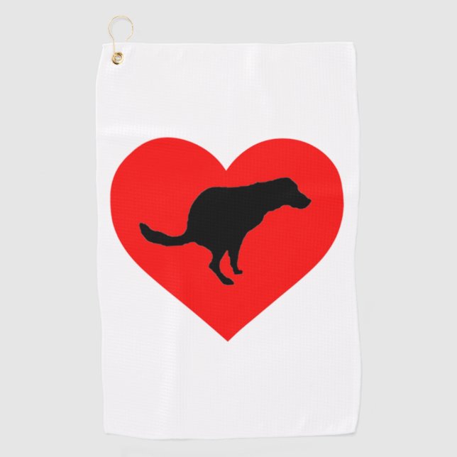 Toalla De Golf Corazón de Caca de Perro (Anverso)