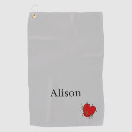 Toalla de golf Corazón Rojo