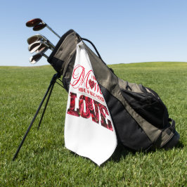 Toalla De Golf Corazón Rojo y Blanco Moderno Día de la Madre Flor