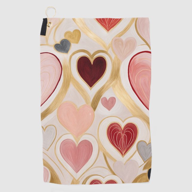 Toalla De Golf Corazones de amor (Anverso)