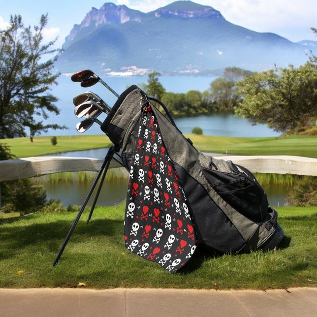 Toalla De Golf Corazones de cráneo (Golf Towel)