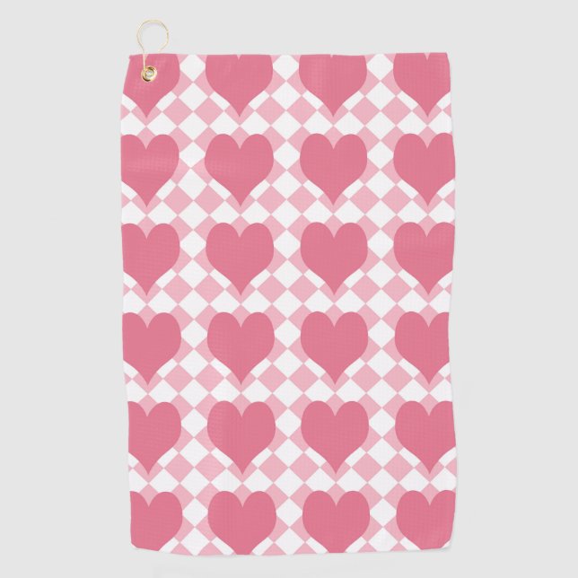 Toalla De Golf Corazones Rosas (Anverso)