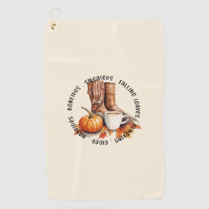 Toalla De Golf Cosmopolita - Boots, especias de calabaza, hoguera