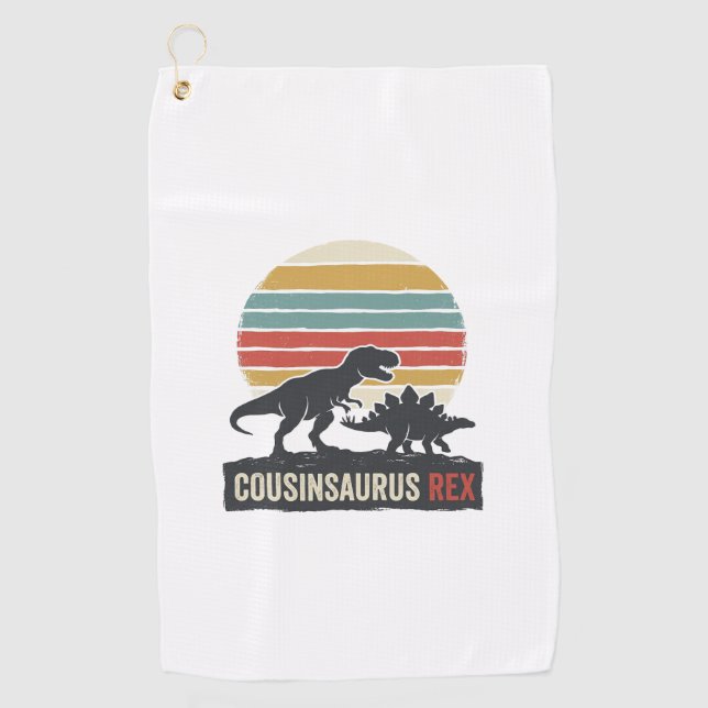 Toalla De Golf Cousinsaurus Rex Camiseta Divertida de Dinosaurio  (Anverso)