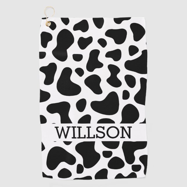 Toalla de golf Cow Black and White Patch (Anverso)