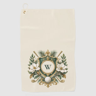 Toalla De Golf Crea tu propio monograma floral elegante