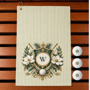 Toalla De Golf Crea tu propio monograma floral elegante