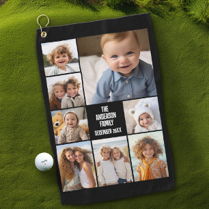 Toalla De Golf Crea un collage de fotos personalizado con 8 fotos