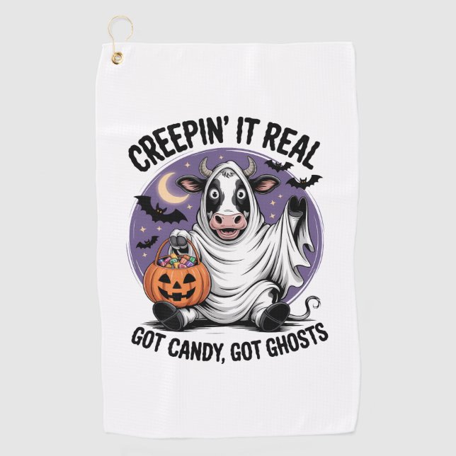 Toalla De Golf Creepin’ Cow Halloween (Anverso)