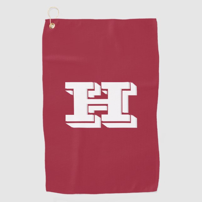 Toalla De Golf Crimson and White Varsity Letter Golf Towel (Anverso)