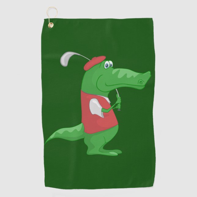 Toalla de golf Crocodile Golfer (Anverso)