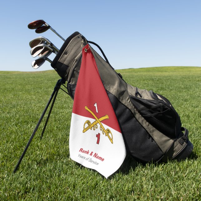 Toalla de golf Crossed Sabers Cavalry - Rojo y Bla (Verde)