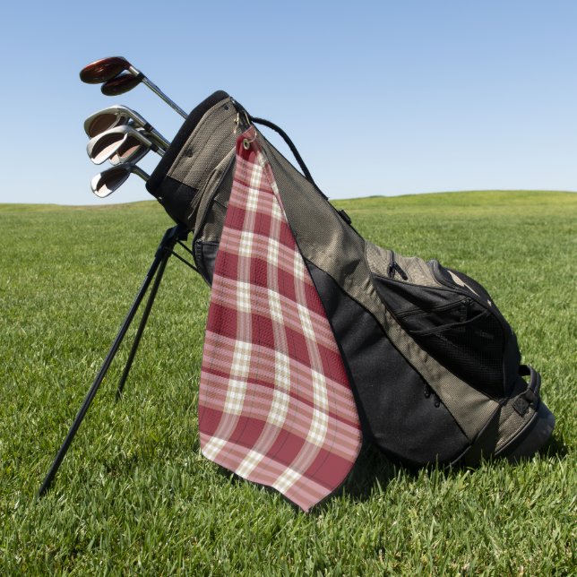 Toalla De Golf Cuadro Rojo Beige Clásico (Verde)