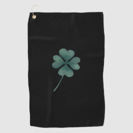 Toalla De Golf Cuatro Leaf Clover Green Sobre El Agua Negra