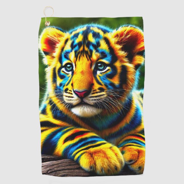 Toalla De Golf Cubo de tigre (Anverso)