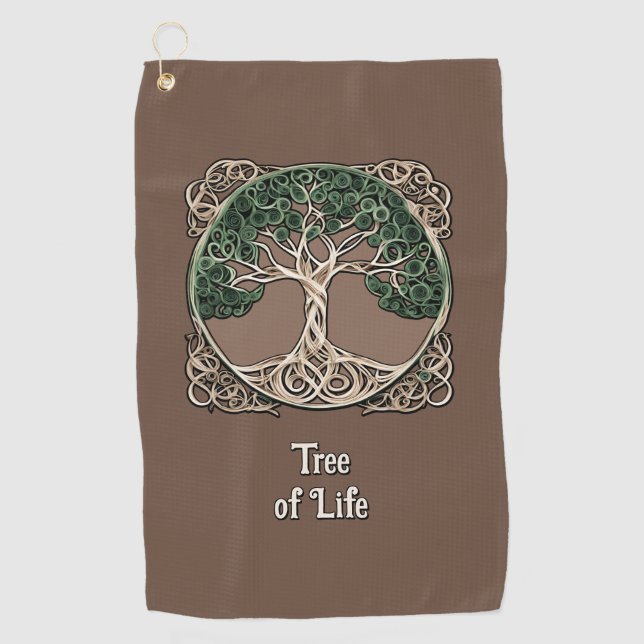 Toalla De Golf Cuchillo de papel de árbol de vida (Anverso)