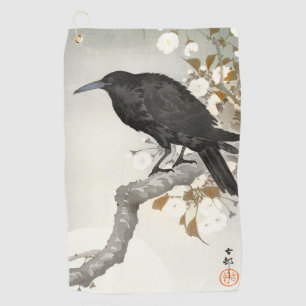 Toalla De Golf Cuervo Cuervo Japonés Koson Pájaro