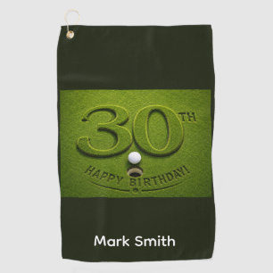 Toalla De Golf Cumpleaños 30 de golf con carrito de golf en green