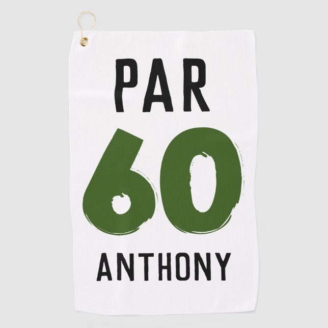 Toalla De Golf Cumpleaños Golfer Funny 60th happy Dad Par (Anverso)
