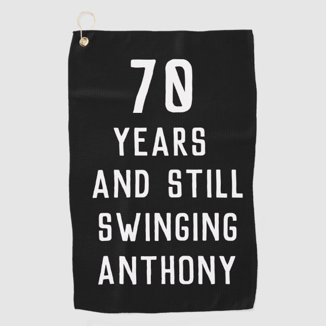 Toalla De Golf Cumpleaños Golfer Funny 70th happy Dad Par (Anverso)