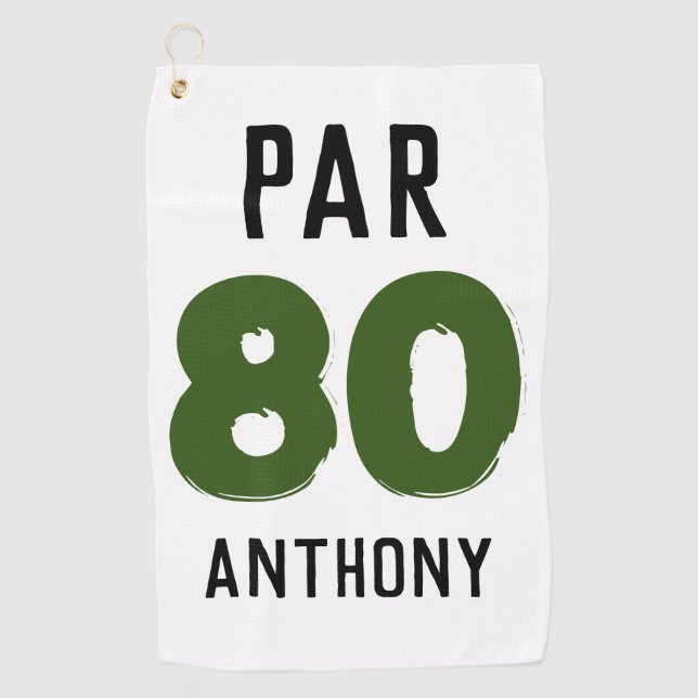 Toalla De Golf Cumpleaños Golfer Funny 80th happy Dad Par (Anverso)