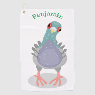 Toalla De Golf Curioso ilustracion personalizado de palomas