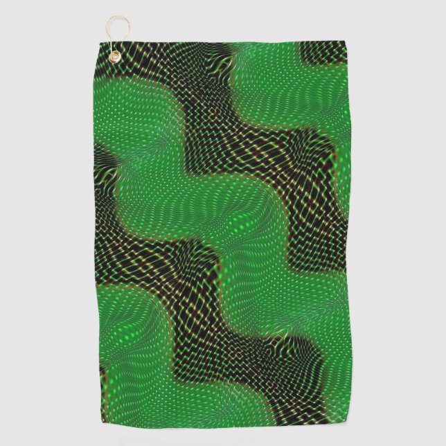 Toalla De Golf Curva verde y puntos claros sobre fondo oscuro (Anverso)