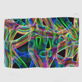 Toalla De Golf Curvas de banda superpuestas, relieve neón colorid