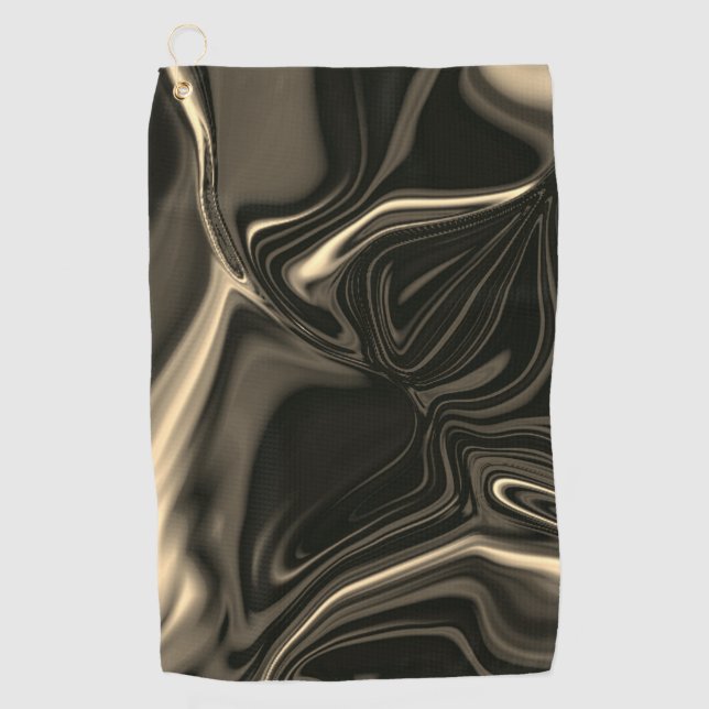 Toalla De Golf Curvas de bronce sobre fondo beige pardo (Anverso)