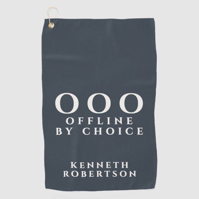 Toalla De Golf Custom Funny Minimalist OOO Navy Blue White Men (Anverso)