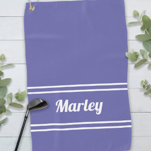Toalla De Golf Custom Golfer Sports Name Monogram Cute Peri Blue