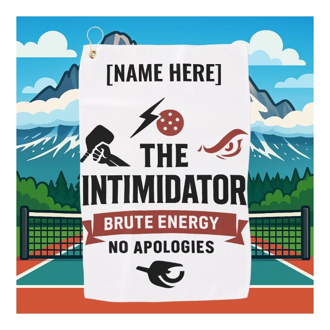 Toalla De Golf Custom Name Pickleball Sport Towel The Intimidator (PICKLEBALL PERSONALIZED SPORTS TOWEL)