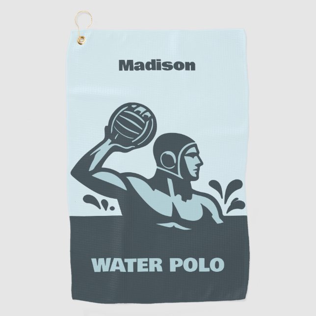 Toalla De Golf Custom Name Water Polo (Anverso)