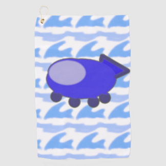 Toalla de golf Cute Blue Spaceship Waveworld Cloud