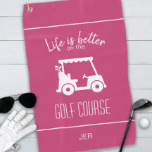 Cute Carrito de Golf Rosa Golfista Campo de Golf F