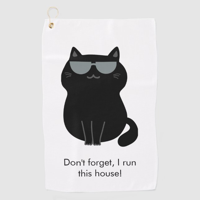 Toalla De Golf Cute Cat - I run this house now!  (Anverso)
