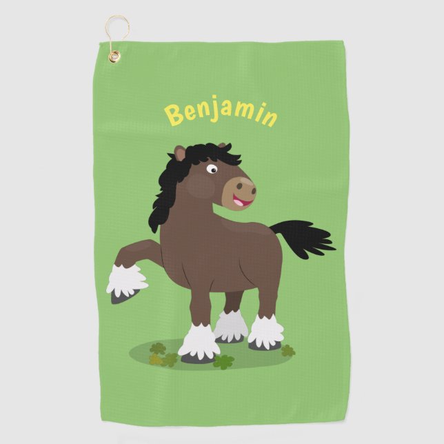 Toalla De Golf Cute Clydesdale personalizado de caballo ilustraci (Anverso)