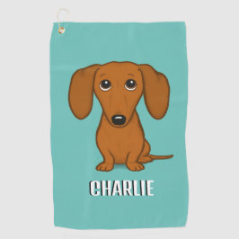 Toalla De Golf Cute Dachshund Nombre Personalizado Perro Wiener