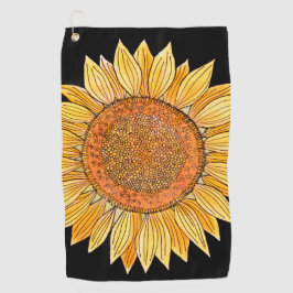 Toalla De Golf Cute elegante Boho Art Yellow Watercolor Sunflower