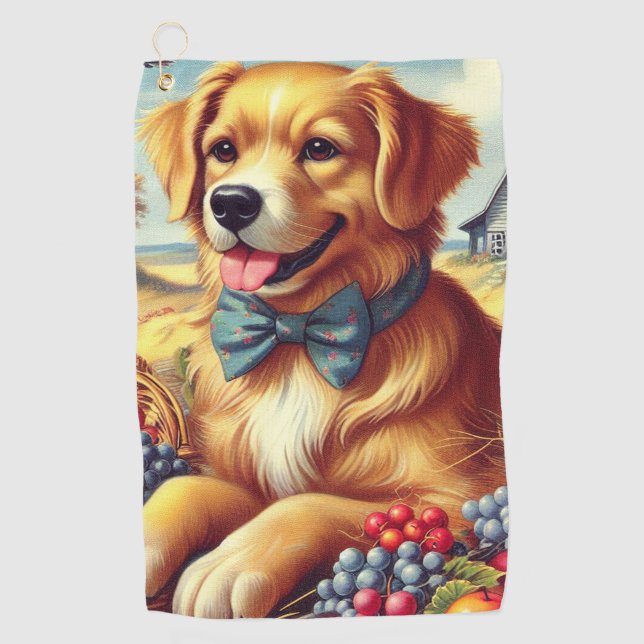 Toalla De Golf Cute Farm Dog Pinting (Anverso)