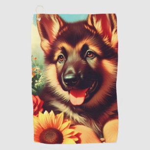 Toalla De Golf Cute German Shepherd Pinting