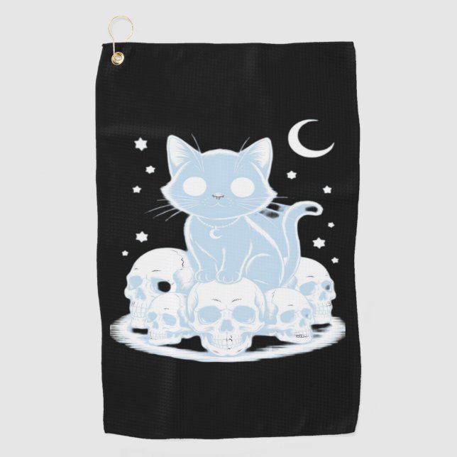 Toalla De Golf Cute Halloween Kitten Cat Estética Gótica Essenti (Anverso)