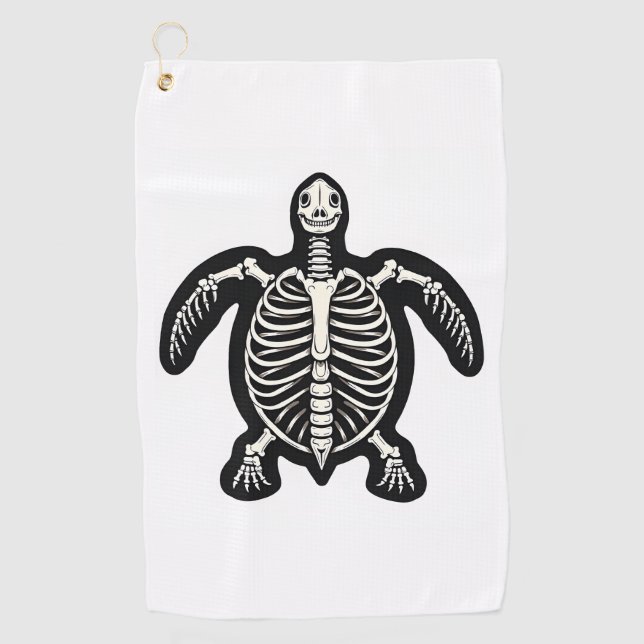 Toalla De Golf Cute Halloween Turtle Skeleton Tortoise Fossiers A (Anverso)