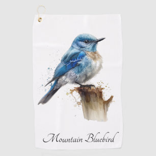 Toalla De Golf Cute Little Mountain Bluebird Watercolor, personal