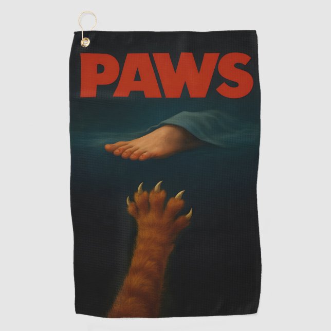 Toalla De Golf Cute Orange Tabby vs Human Foot  (Anverso)