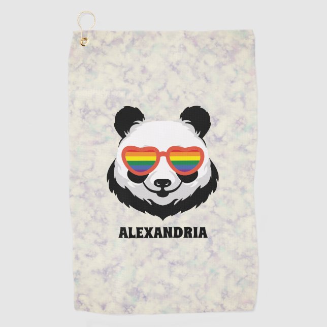 Toalla De Golf Cute Panda Bear | Arcoiris | LGBTQ (Anverso)