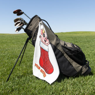 Toalla De Golf Cute Pig in Christmas Stocking