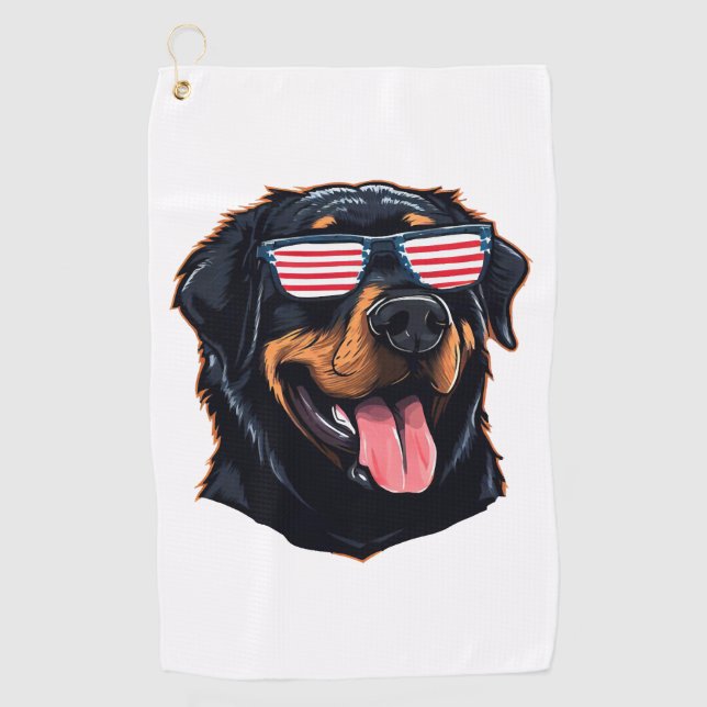 Toalla De Golf Cute Rottweiler Puppy (Anverso)