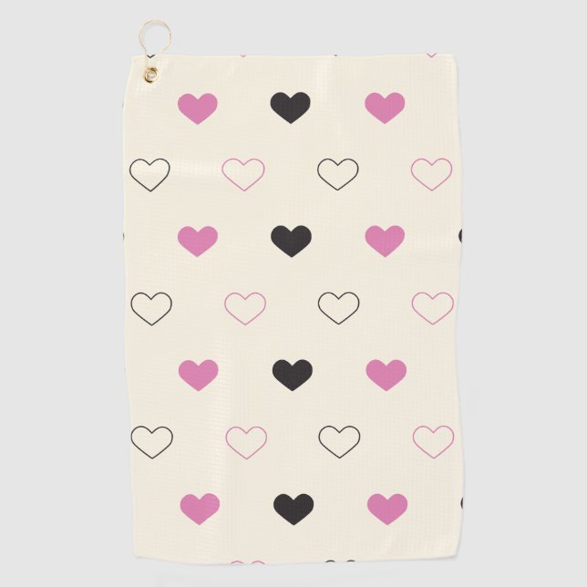 Toalla De Golf Cute Simple Heart Pattern (Anverso)