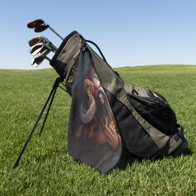 Toalla De Golf Dachshund Con Navidades Festividades De Santa Clau (Verde)